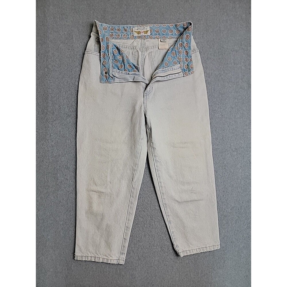 Vtg 80s Limited Express Jeans‎ Womens 11 27x20 Light Blue Distressed High Rise